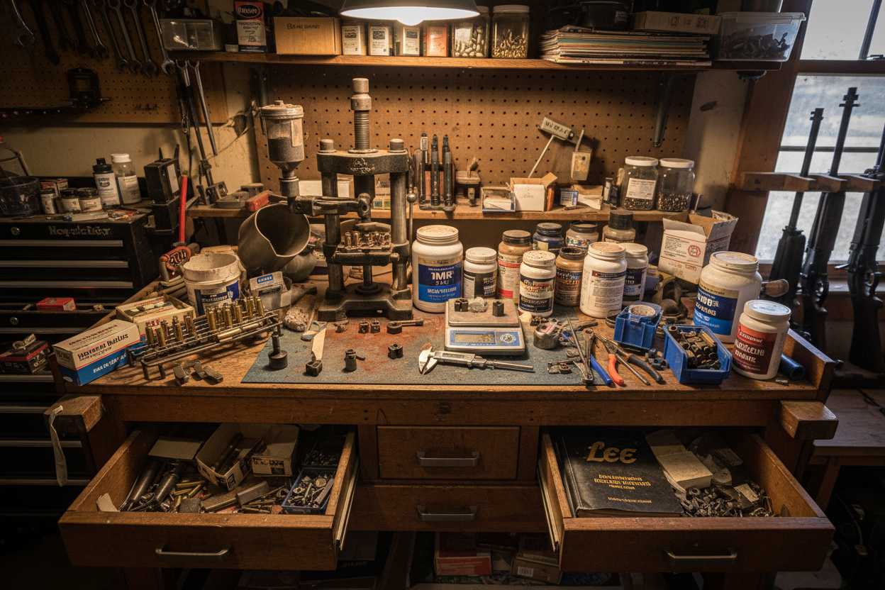 make me a cluttered reloading bench